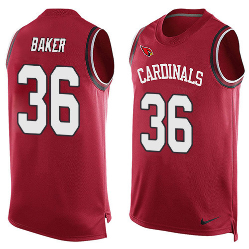 Nike Cardinals #36 Budda Baker Red Team Color Men's Stitched NFL Limited Tank Top Jersey - Click Image to Close